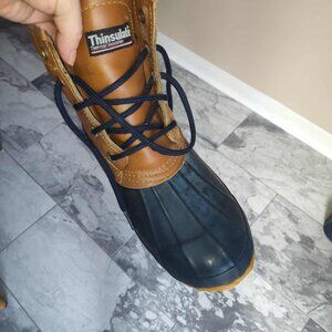 Women's Colorado Leather Upper Navy Blue Rubber Therma Lite Tan /Navy Blue Duck